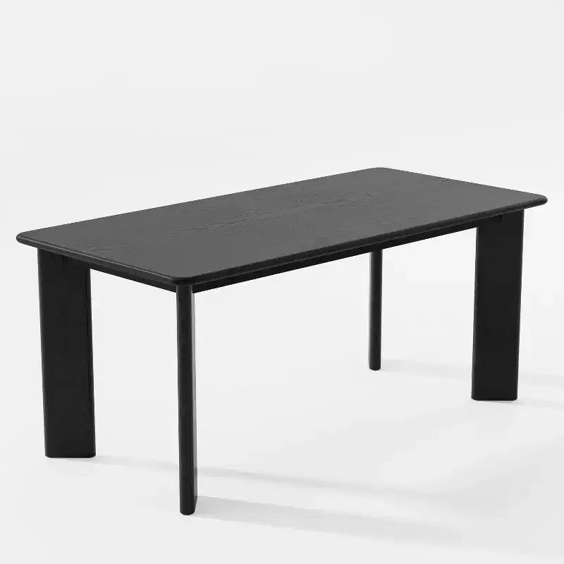 Table à manger de ferme en bois massif noir 67 x 33,5 po avec plateau carré en bois pour salles à manger modernes et réunions de famille