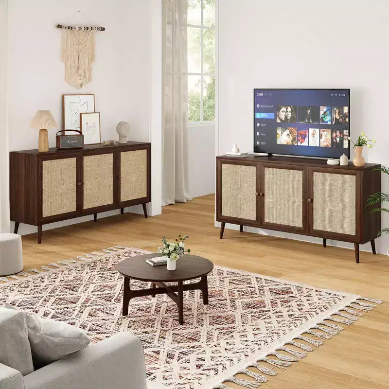 Buffet commode, meuble d'appoint avec 3 portes et 3 étagères, meuble de rangement pour salon, entrée, couloir, bureau