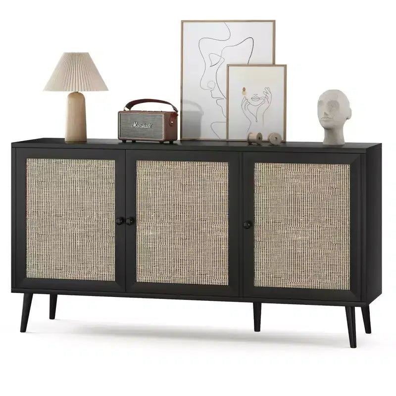Buffet commode, meuble d'appoint avec 3 portes et 3 étagères, meuble de rangement pour salon, entrée, couloir, bureau