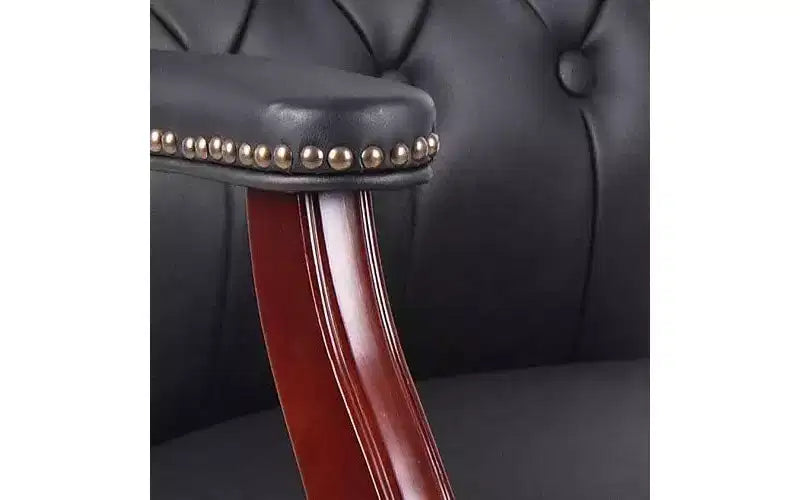 Chaise de bureau de direction à dossier mi-hauteur, chaise visiteur avec assise et accoudoirs rembourrés, chaise confortable pour salle de réunion, bureau, étude