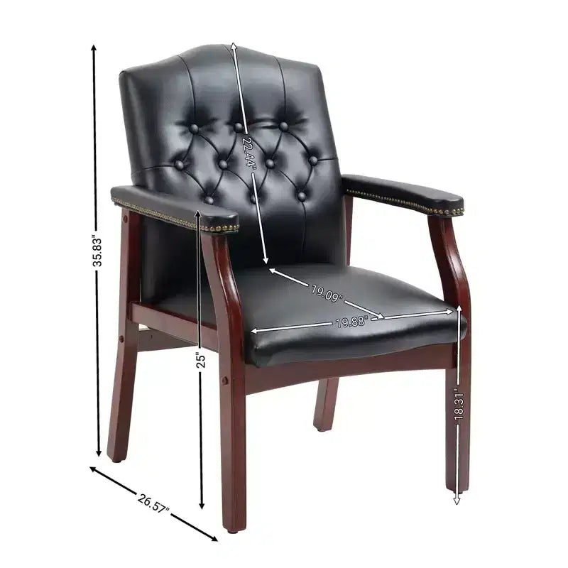 Chaise de bureau de direction à dossier mi-hauteur, chaise visiteur avec assise et accoudoirs rembourrés, chaise confortable pour salle de réunion, bureau, étude