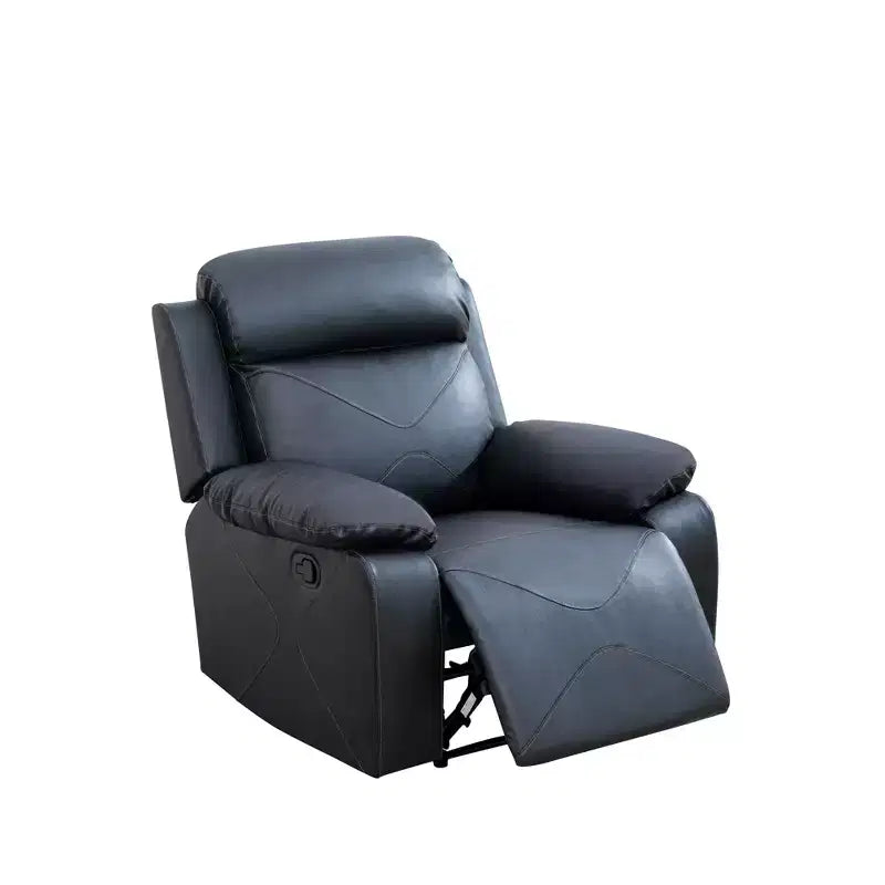 Fauteuil inclinable en cuir respirant avec dossier réglable pour salon, noir
