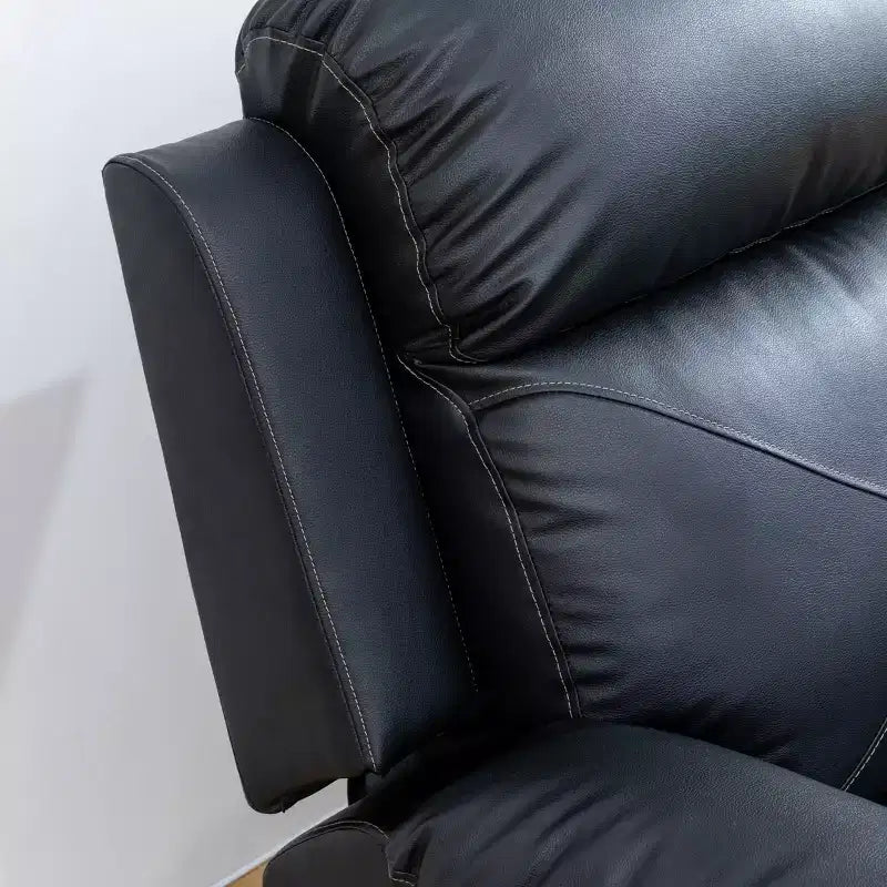 Fauteuil inclinable en cuir respirant avec dossier réglable pour salon, noir
