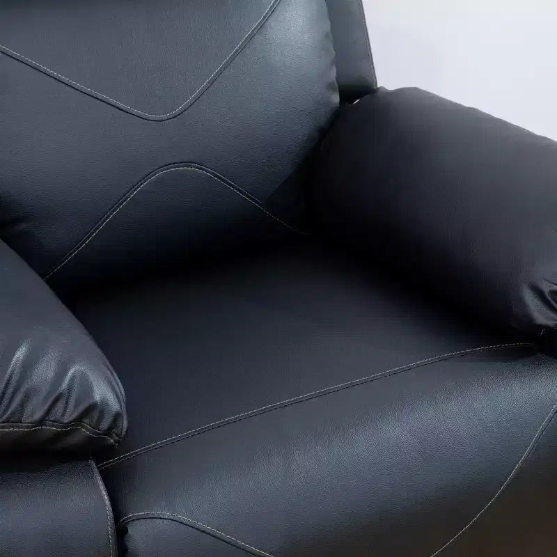 Fauteuil inclinable en cuir respirant avec dossier réglable pour salon, noir