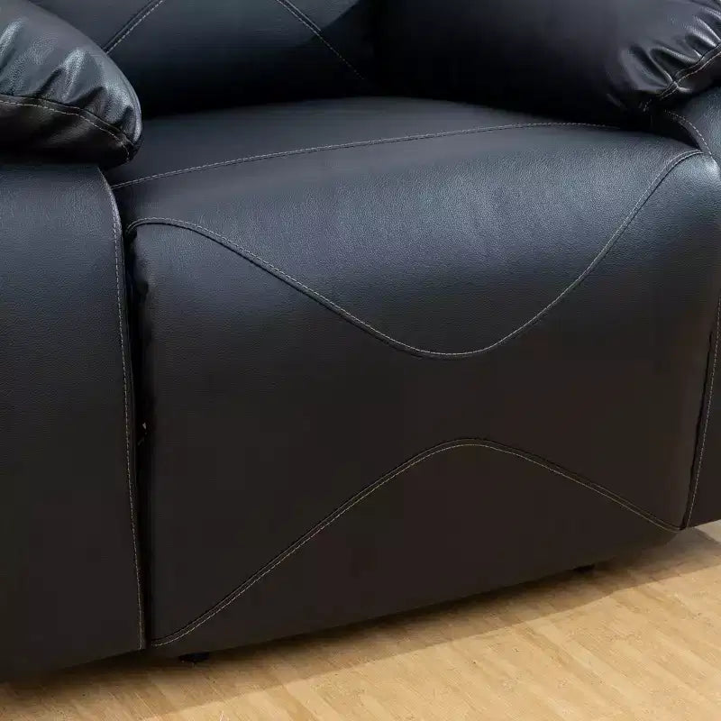 Fauteuil inclinable en cuir respirant avec dossier réglable pour salon, noir