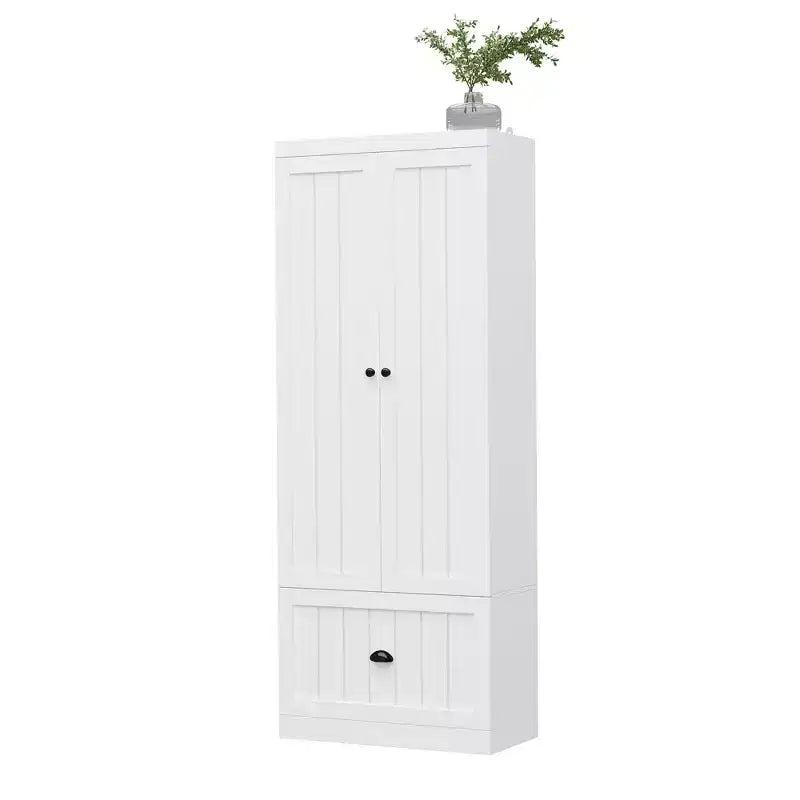 Armoire autoportante avec étagères réglables et tiroir inférieur, Organisateur de vêtements de placard, Meuble de rangement pour chambre à coucher/entrée
