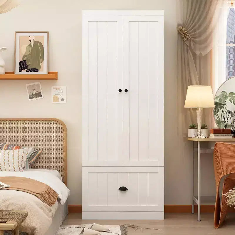 Armoire autoportante avec étagères réglables et tiroir inférieur, Organisateur de vêtements de placard, Meuble de rangement pour chambre à coucher/entrée