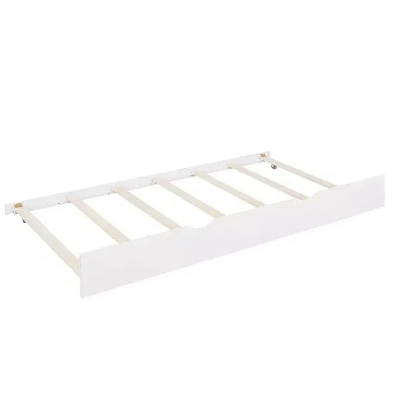 Lit cabane double avec lit gigogne et étagères de rangement, lit Montessori pour enfants en bois, cadre de lit tente de jeu pour filles et garçons, blanc