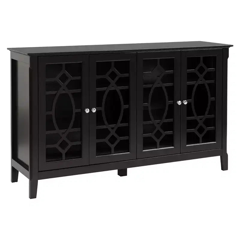 Sideboard Buffet Cabinet, Kitchen Storage Cabinet, Glass Door Accent Cabinet with Adjustable Shelves