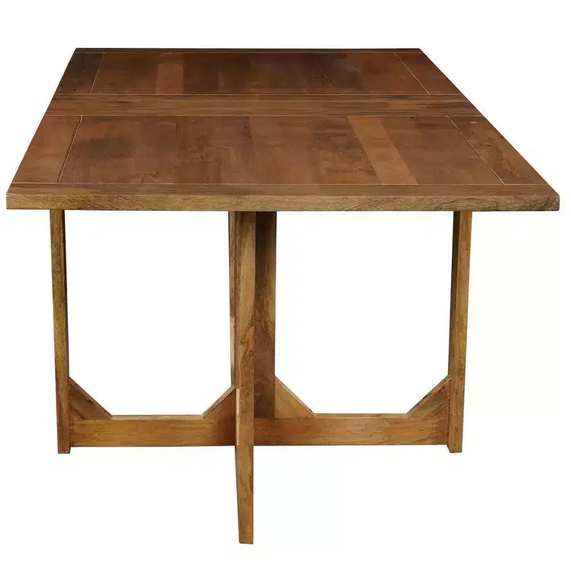 Table de salle à manger rectangulaire de 62 pouces, en bois de manguier naturel fait main avec loquets magnétiques