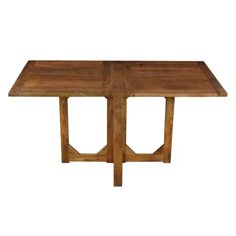 Table de salle à manger rectangulaire de 62 pouces, en bois de manguier naturel fait main avec loquets magnétiques