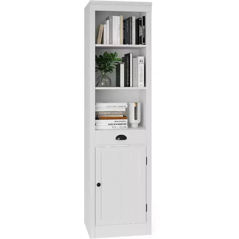Bibliothèque de 180 cm avec armoire, bibliothèque à 3 étagères et rangement réglable, organisateur moderne