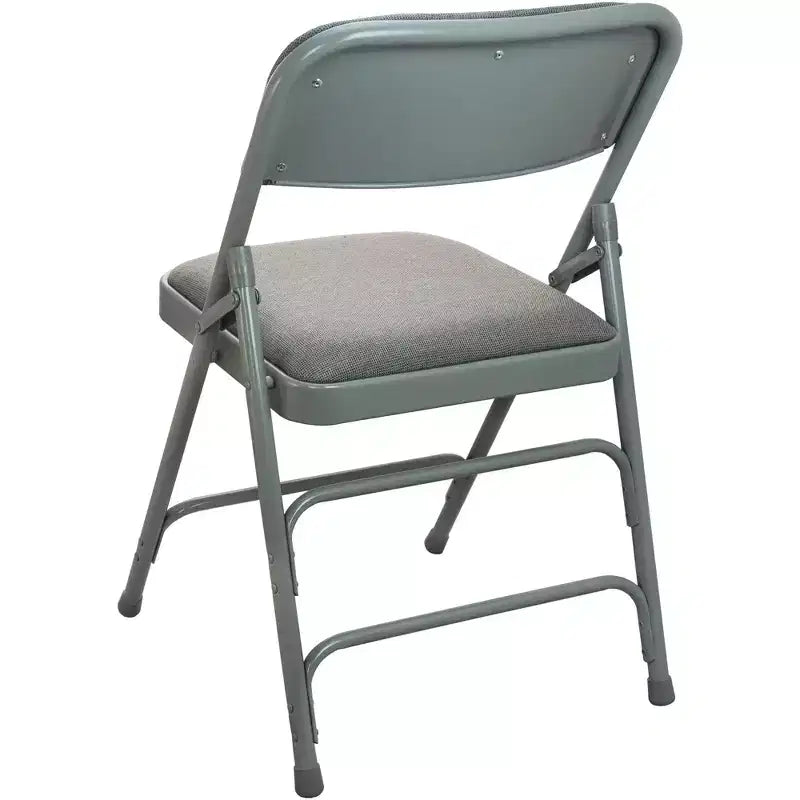 Lot de 4 chaises pliantes en métal rembourrées beiges - Assise en tissu